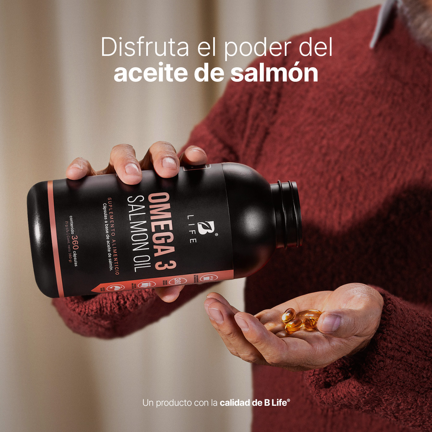 Foto 4 pulgar | Suplemento B Life Omega 3 Aceite de Salmón 360 Cápsulas