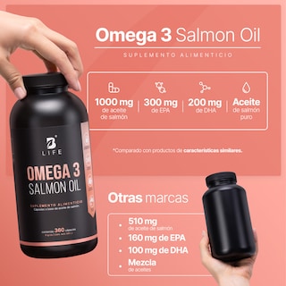 Foto 4 | Suplemento B Life Omega 3 Aceite de Salmón 360 Cápsulas
