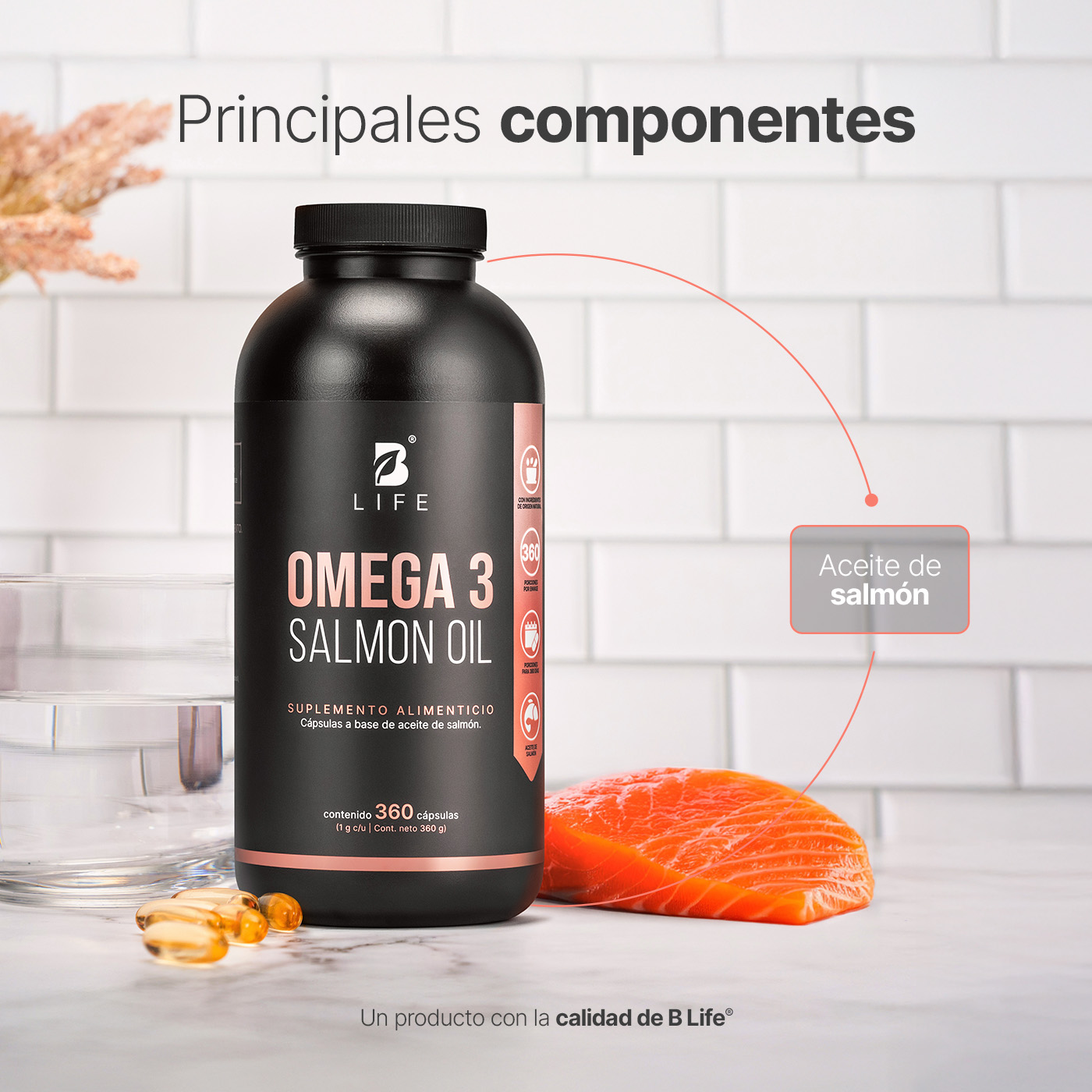 Foto 7 pulgar | Suplemento B Life Omega 3 Aceite de Salmón 360 Cápsulas