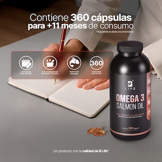 Foto 7 | Suplemento B Life Omega 3 Aceite de Salmón 360 Cápsulas