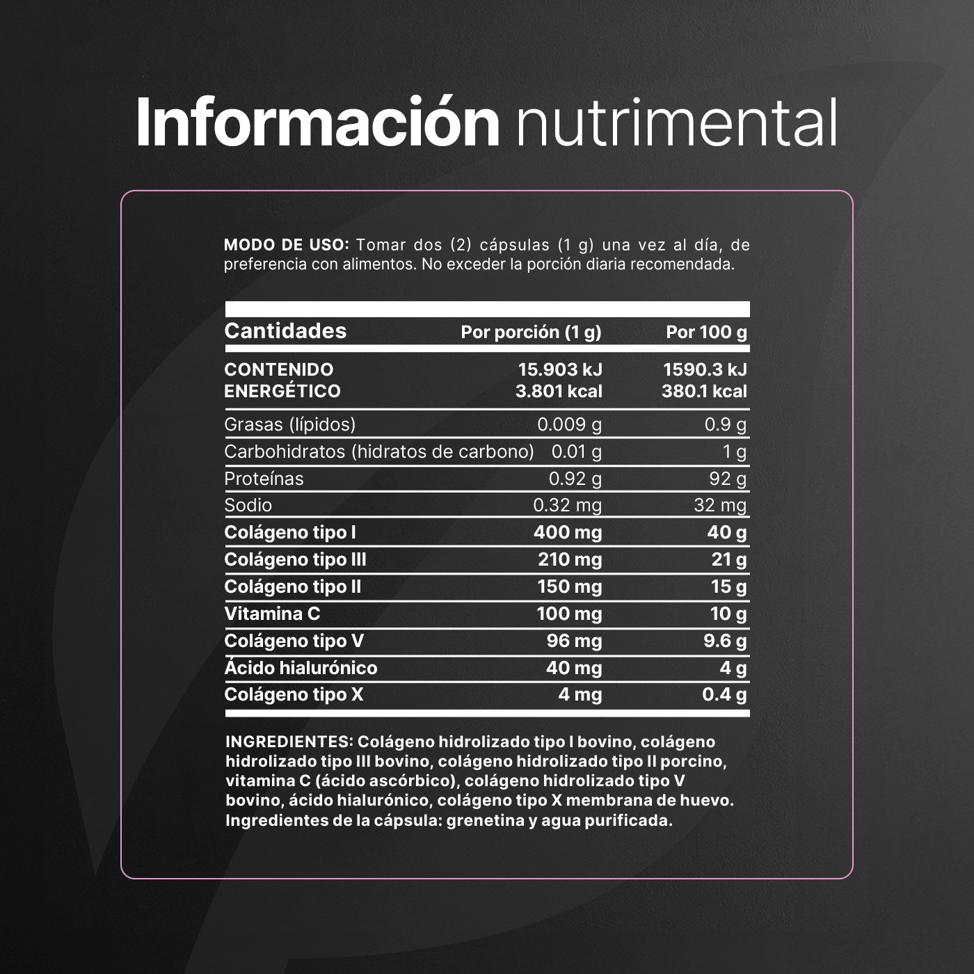 Foto 3 pulgar | Mezcla De Colágenos Tipo I, Ii, Iii, V Y X | 400 Cápsulas | Con Vitamina C | Collagen Blend I Ii Iii V X B Life.