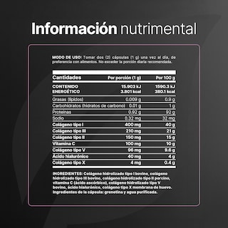 Foto 2 | Mezcla De Colágenos Tipo I, Ii, Iii, V Y X | 400 Cápsulas | Con Vitamina C | Collagen Blend I Ii Iii V X B Life.