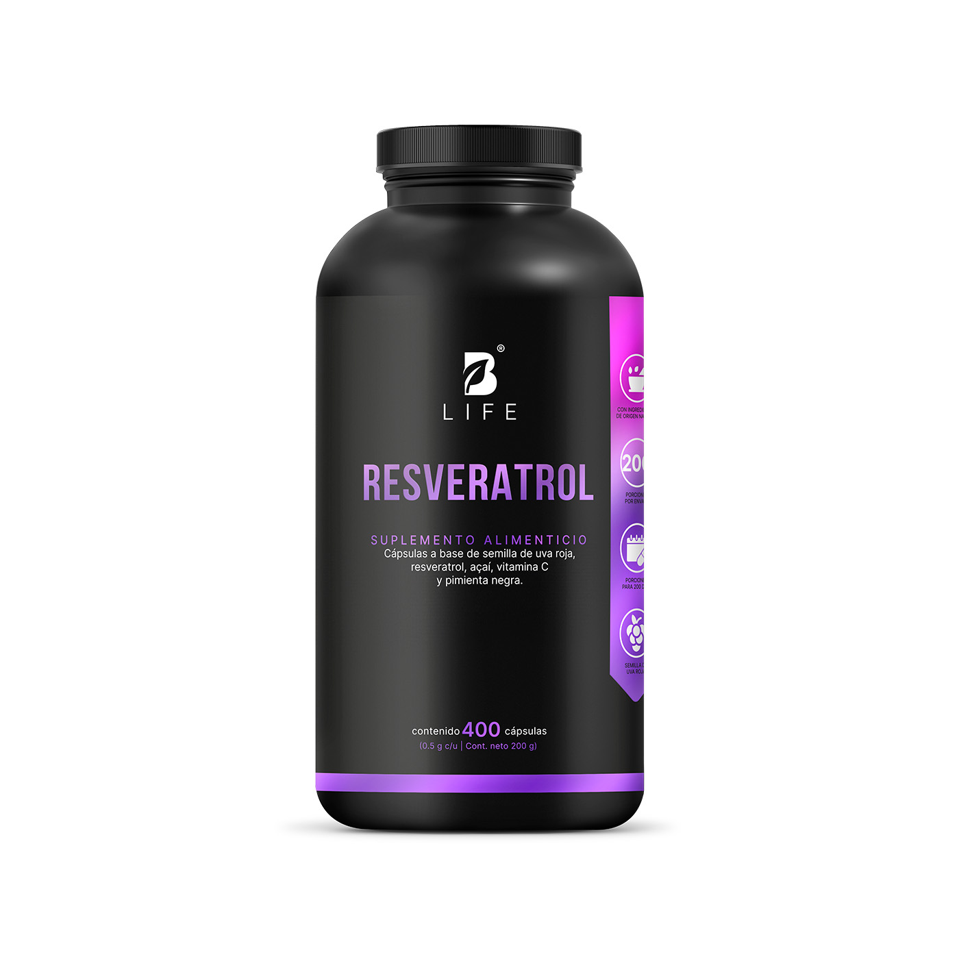 Suplemento B Life Omega Resveratrol de 400 Cápsulas