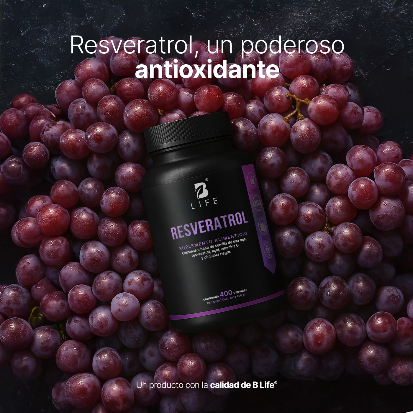 Foto 4 pulgar | Suplemento B Life Omega Resveratrol de 400 Cápsulas