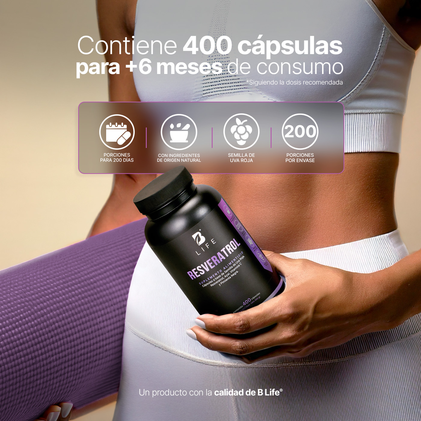 Foto 8 pulgar | Suplemento B Life Omega Resveratrol de 400 Cápsulas