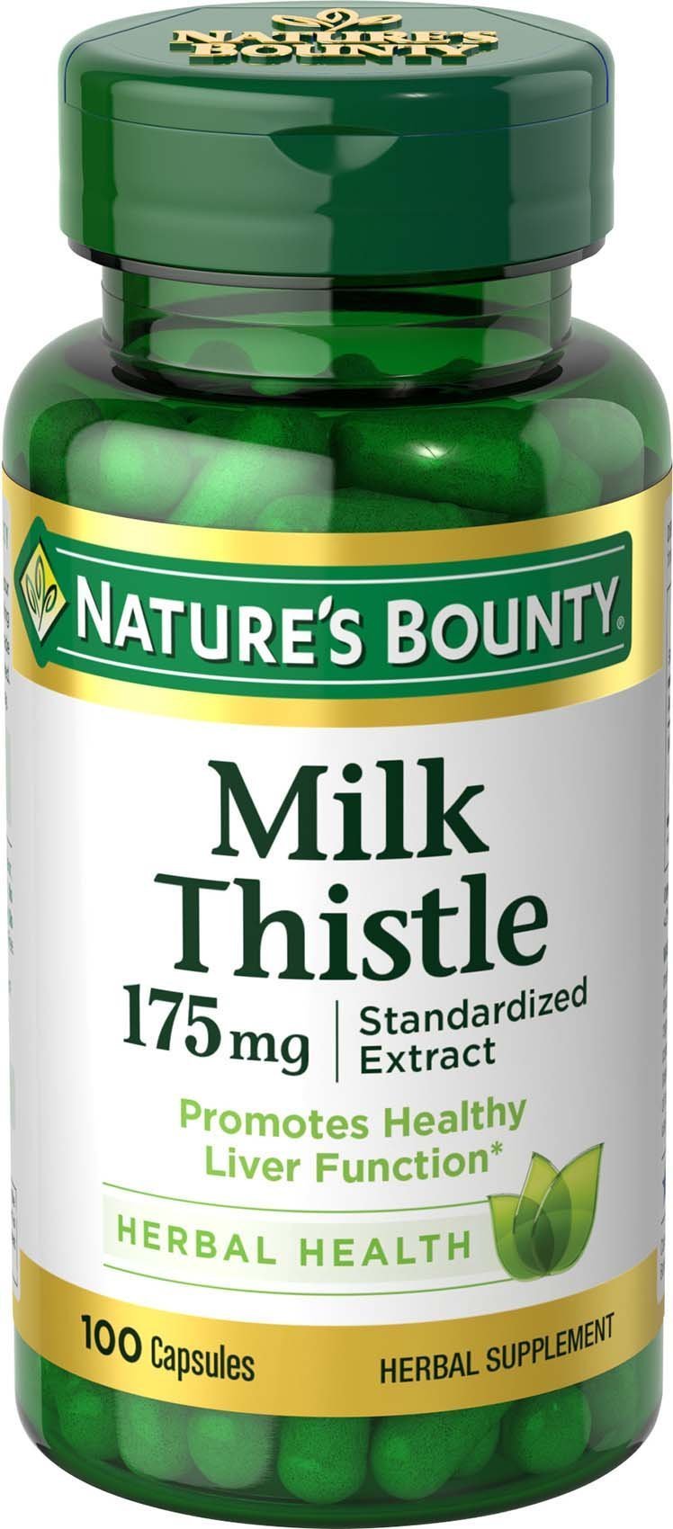 Suplemento Nature's Bounty Milk Thistle 175 Mg 100 Cápsulas Blandas - Venta Internacional.