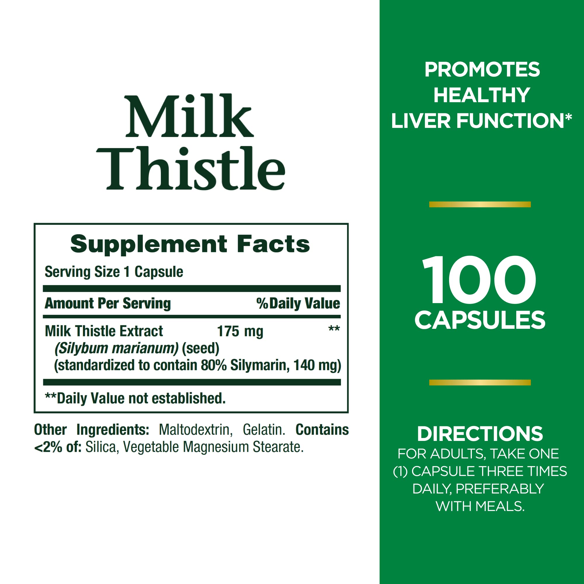Foto 3 pulgar | Suplemento Nature's Bounty Milk Thistle 175 Mg 100 Cápsulas Blandas - Venta Internacional.