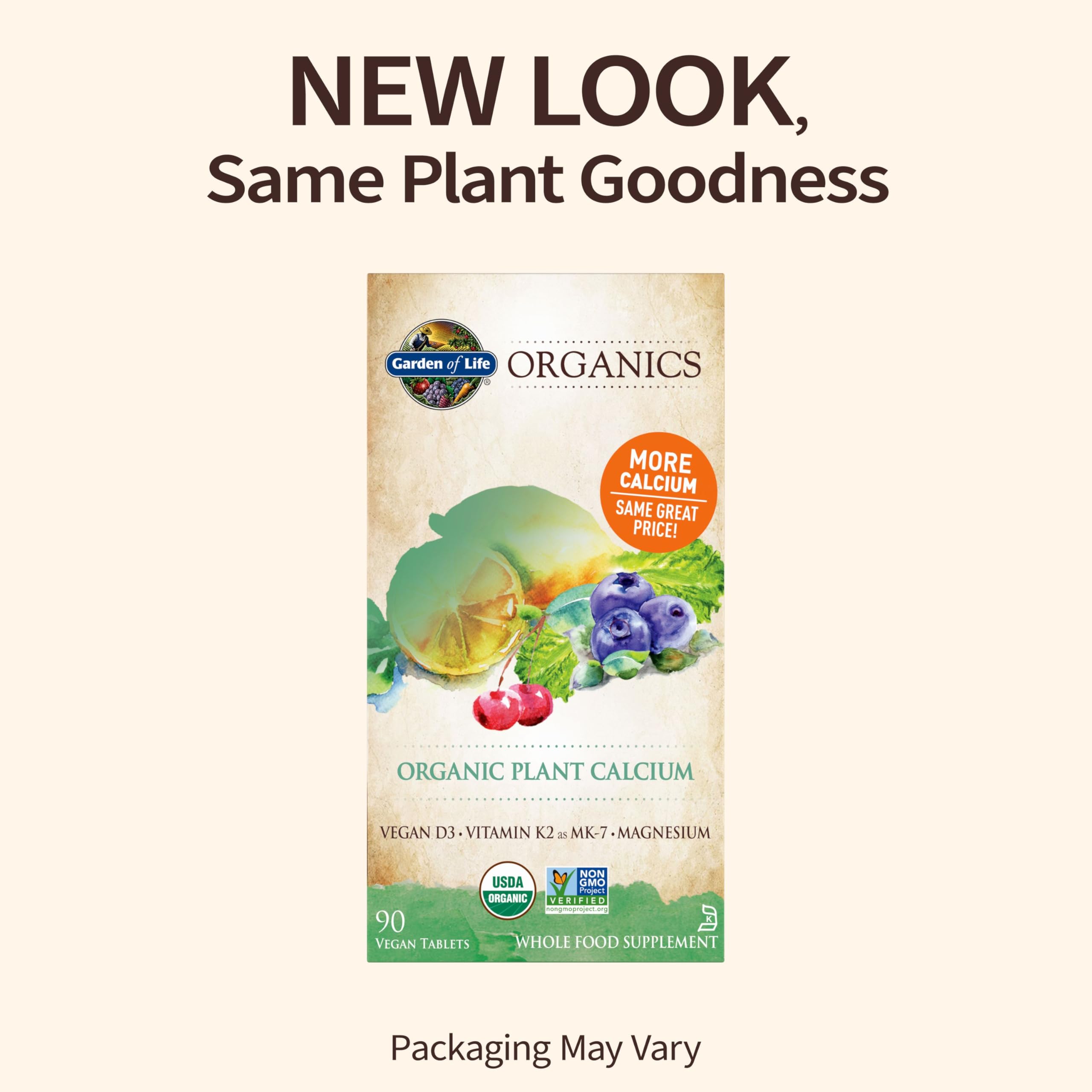 Foto 3 pulgar | Suplemento De Calcio Vegetal De Garden Of Life Organics Durante 30 Días - Venta Internacional.