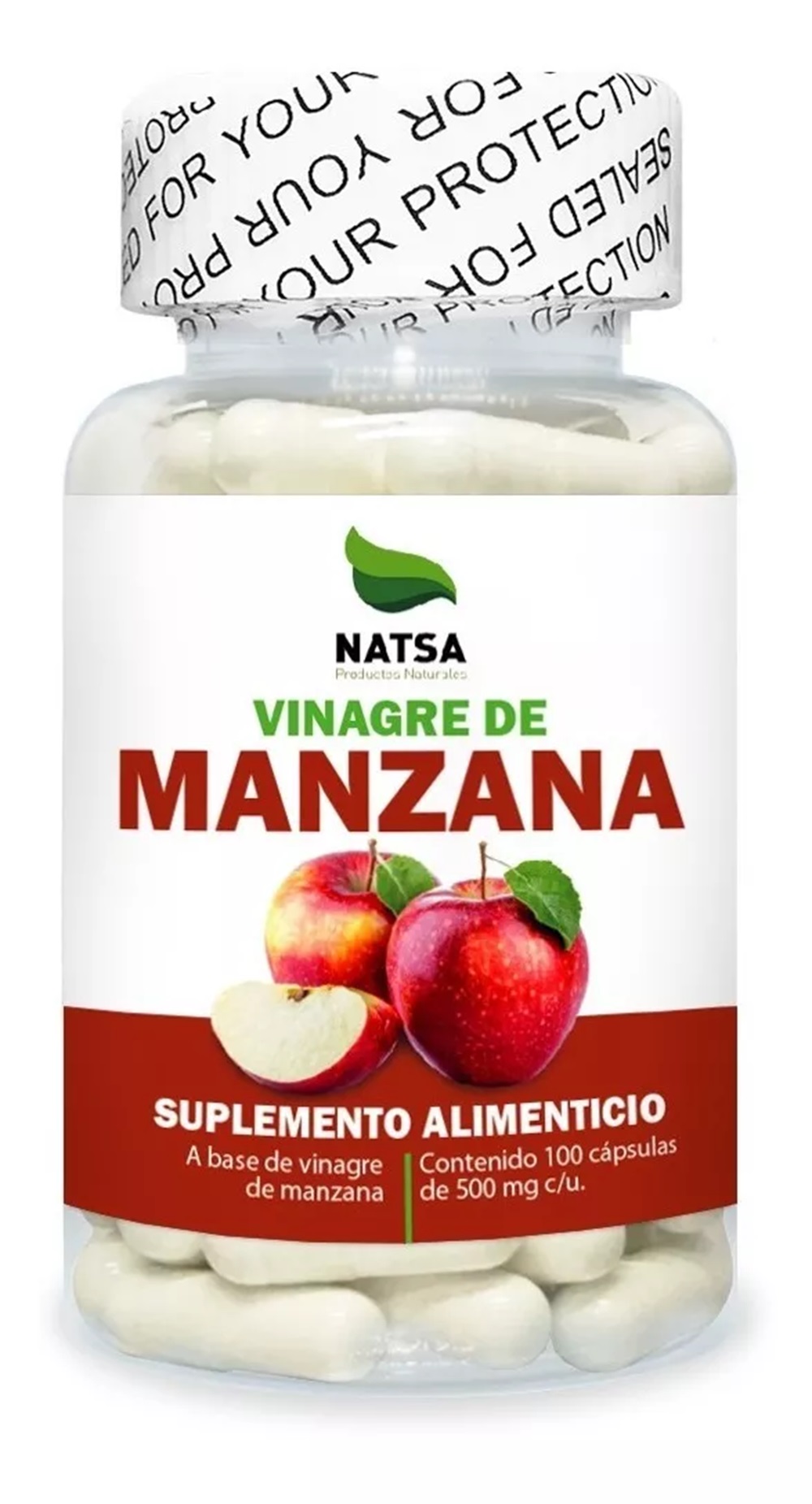 Suplemento Natsa Vinagre de Manzana 100 Cápsulas