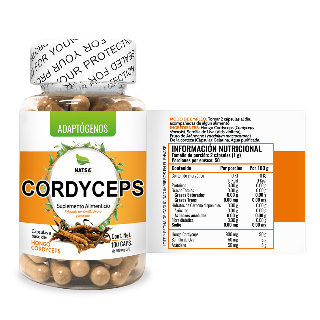 Foto 2 | Suplemento Alimenticio Cordyceps Natsa 100 Cápsulas