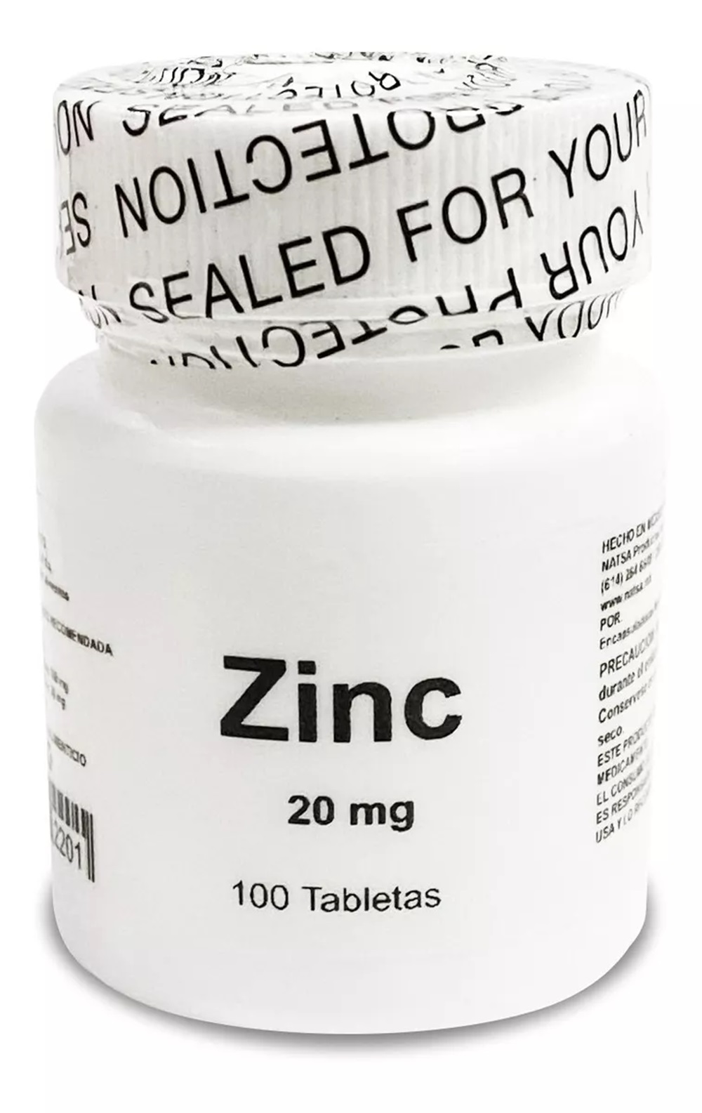Foto 2 pulgar | Suplemento Natsa Zinc 100 Tabletas