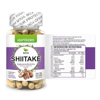Foto 2 | Suplemento Alimenticio Shiitake Natsa 100 Cápsulas