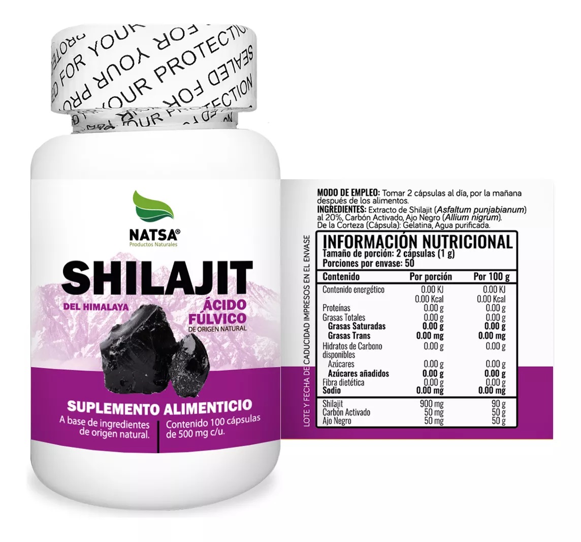 Foto 3 pulgar | Suplemento Alimenticio Shilajit Natsa 100 Cápsulas