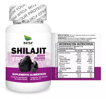 Foto 2 | Suplemento Alimenticio Shilajit Natsa 100 Cápsulas