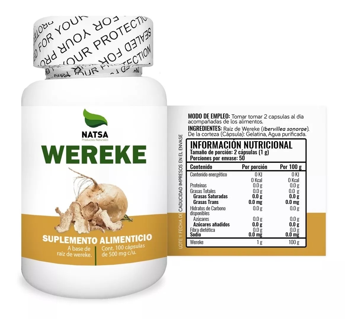 Foto 3 pulgar | Wereke Wereque Natsa 100 Cápsulas