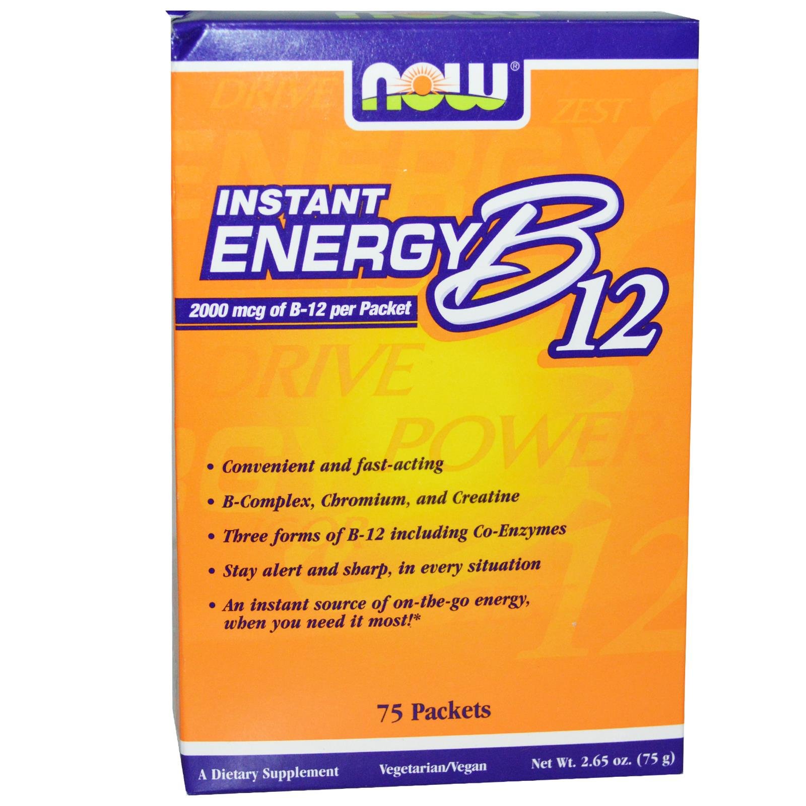 Suplemento Now Food Instant Energy B12-Venta Internacional
