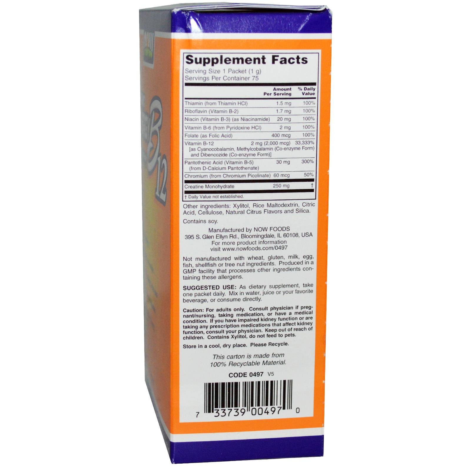 Foto 2 | Suplemento Now Food Instant Energy B12-Venta Internacional
