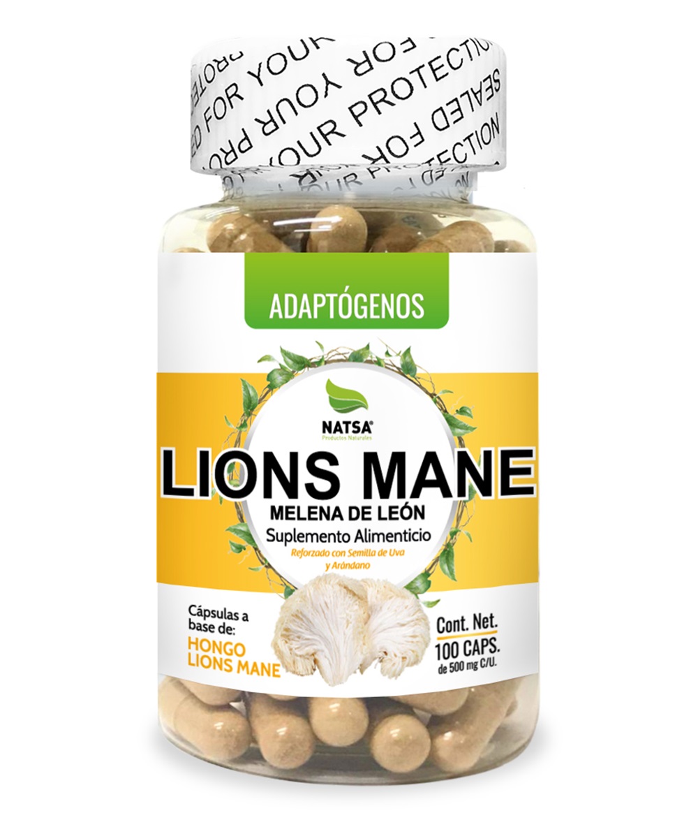 Foto 2 pulgar | Suplemento Alimenticio Melena de León Lions Mane Natsa 100 Cápsulas