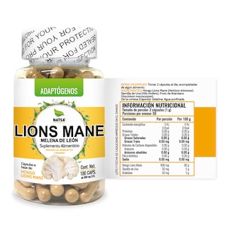 Foto 2 | Suplemento Alimenticio Melena de León Lions Mane Natsa 100 Cápsulas