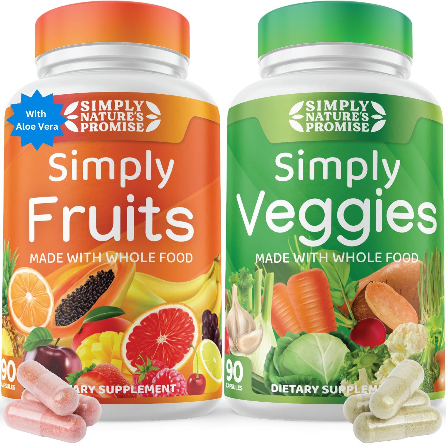 Foto 2 pulgar | Suplemento Simply Nature's Promise Fruits & Veggies 180 Cápsulas - Venta Internacional.