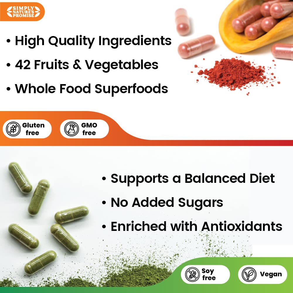 Foto 5 pulgar | Suplemento Simply Nature's Promise Fruits & Veggies 180 Cápsulas - Venta Internacional.