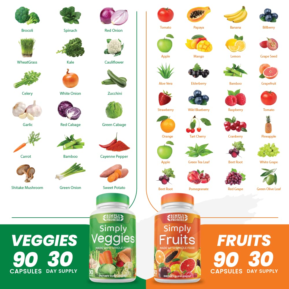 Foto 6 pulgar | Suplemento Simply Nature's Promise Fruits & Veggies 180 Cápsulas - Venta Internacional.