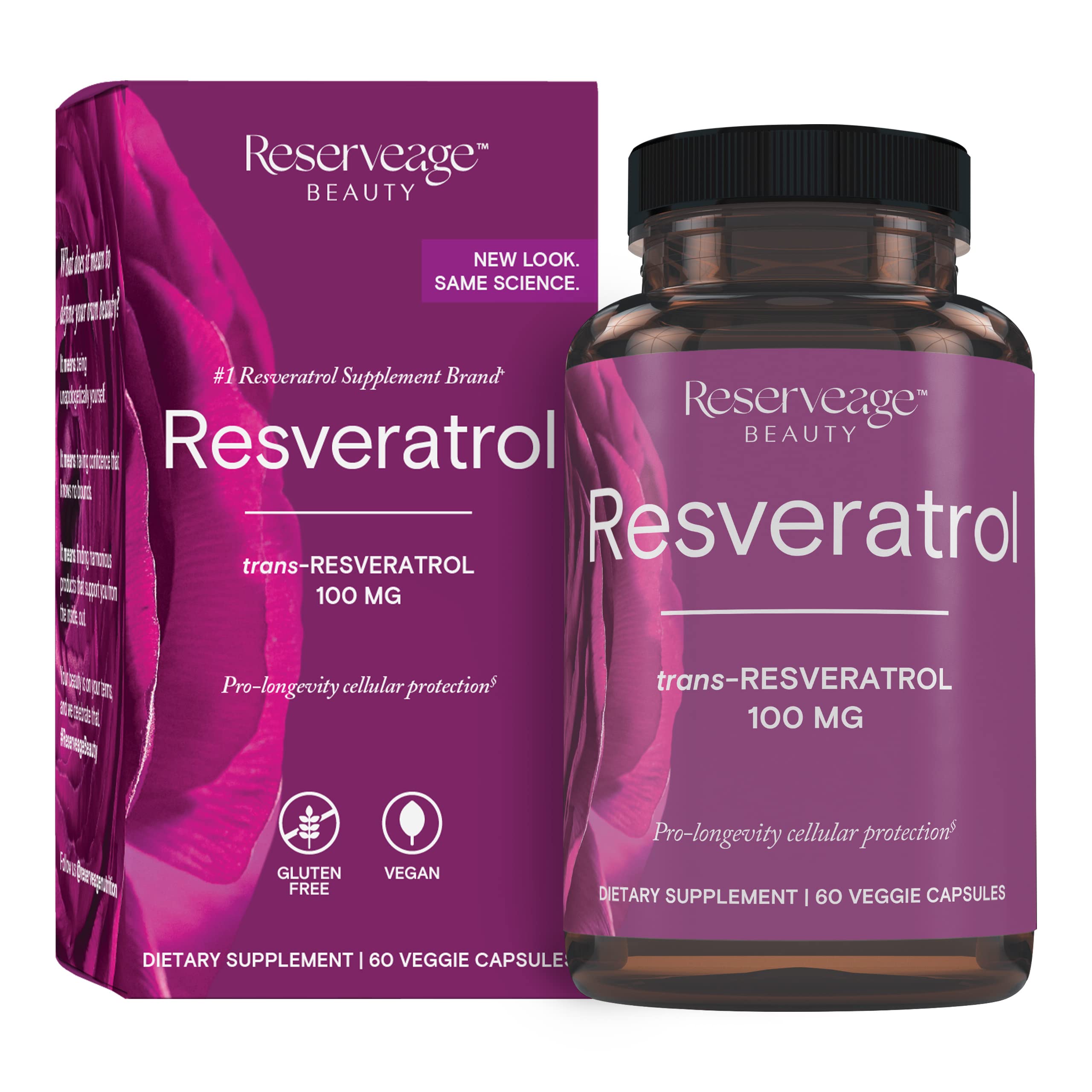 Foto 2 pulgar | Suplemento Reserveage Beauty Resveratrol 100 Mg 60 Cápsulas - Venta Internacional.
