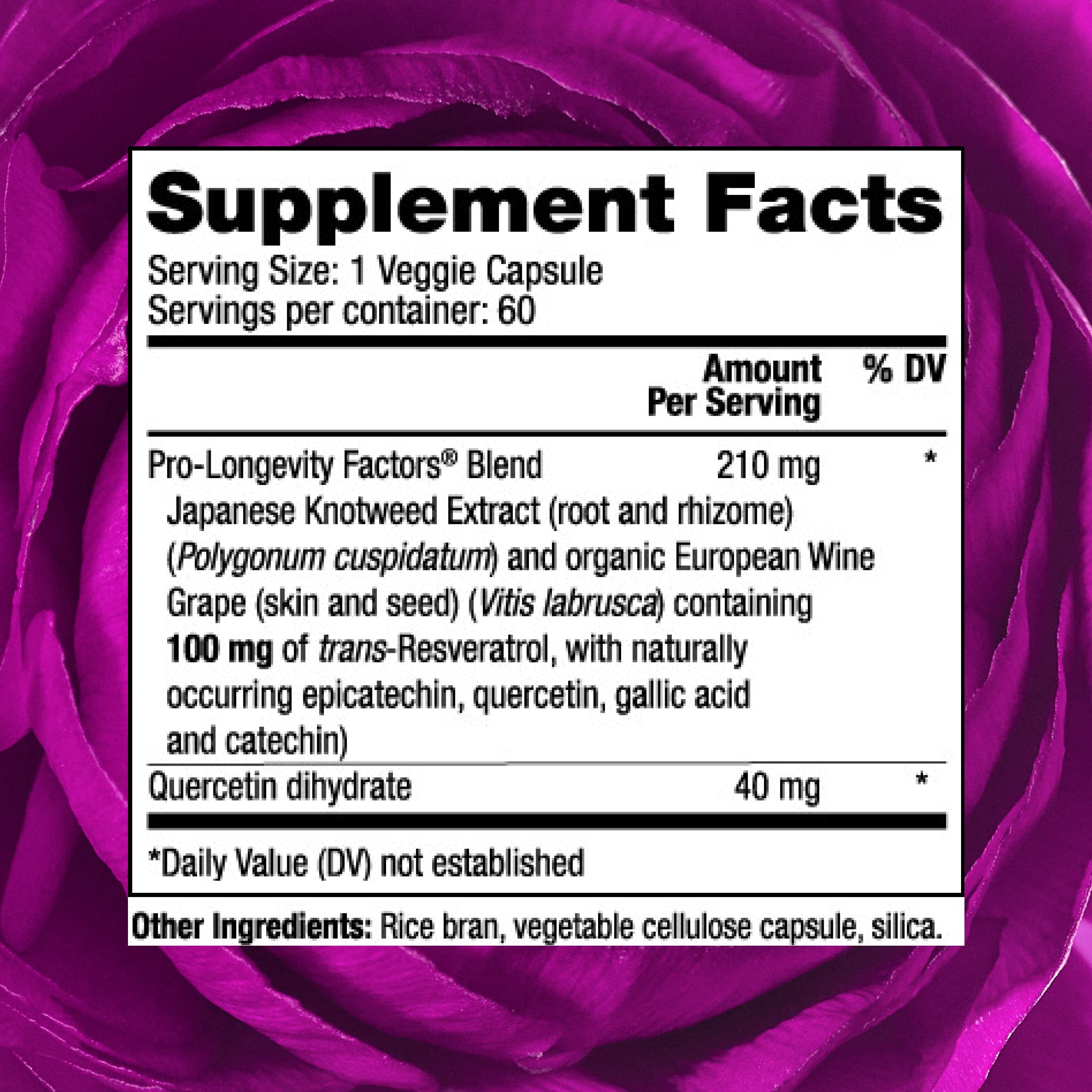 Foto 3 pulgar | Suplemento Reserveage Beauty Resveratrol 100 Mg 60 Cápsulas - Venta Internacional.