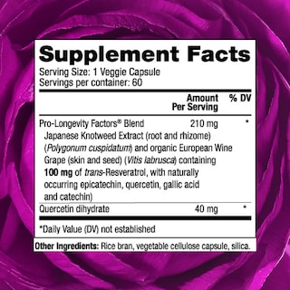 Foto 2 | Suplemento Reserveage Beauty Resveratrol 100 Mg 60 Cápsulas - Venta Internacional.