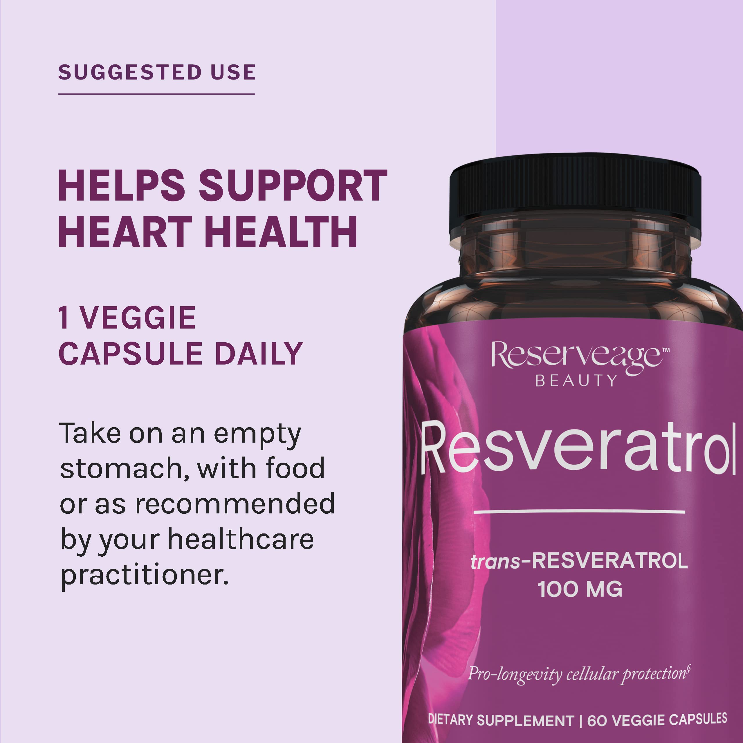 Foto 6 pulgar | Suplemento Reserveage Beauty Resveratrol 100 Mg 60 Cápsulas - Venta Internacional.
