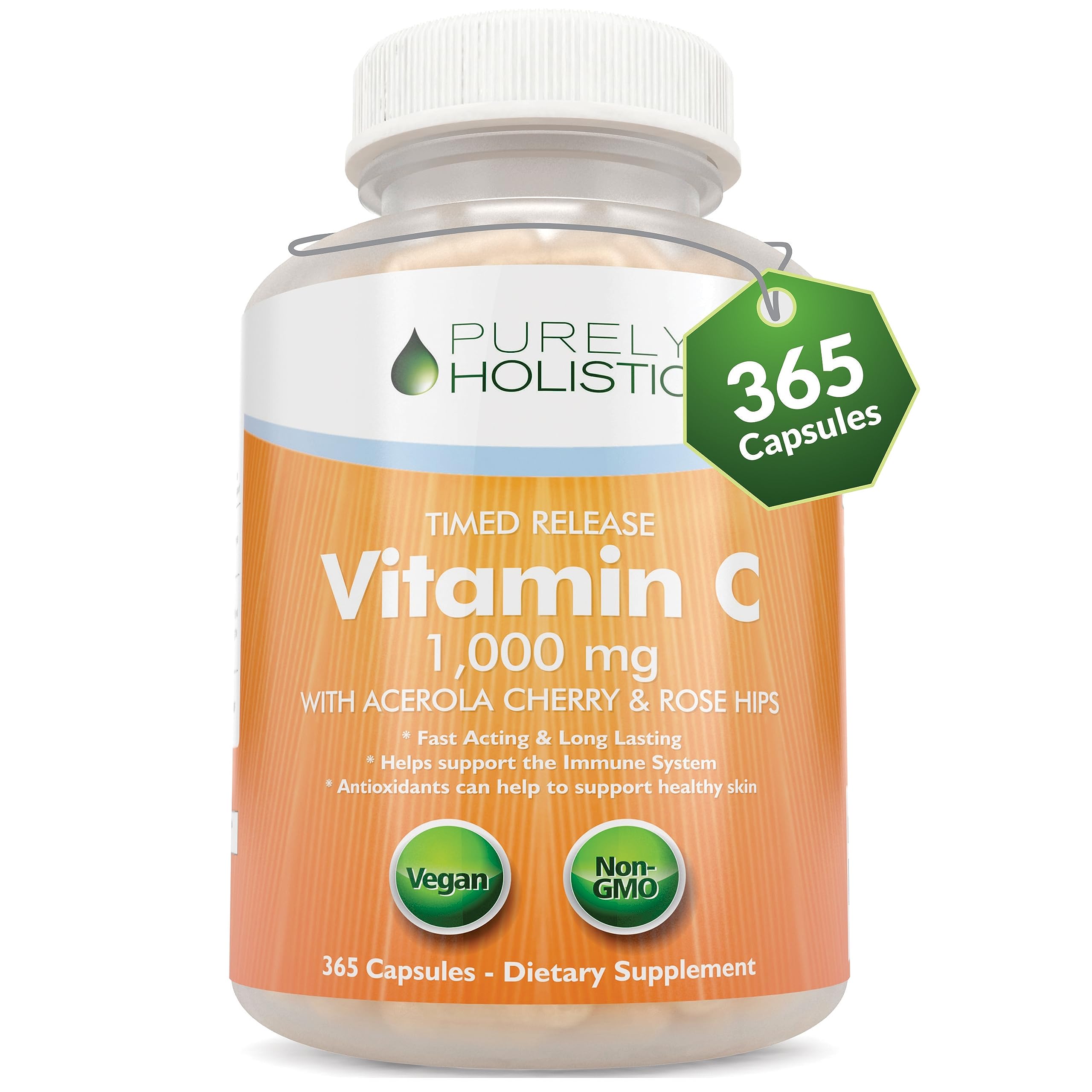 Foto 2 pulgar | Suplemento De Vitamina C Puramente Holística, 1000 Mg, 365 Cápsulas - Venta Internacional.
