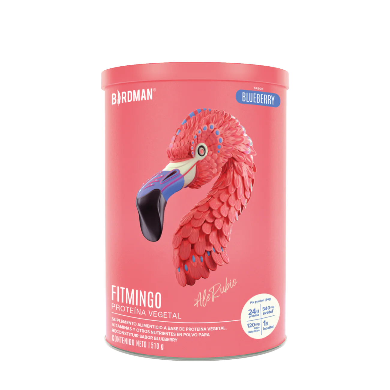 Foto 2 pulgar | Birdman Proteína Vegetal Fitmingo Sabor Blueberry 510 G