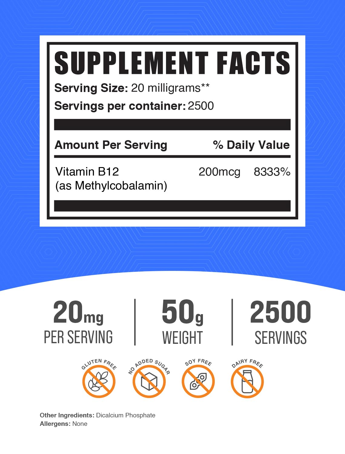 Foto 2 | Suplemento Bulksupplements.com Vitamina B12 Metilcobalamina 50 G - Venta Internacional.