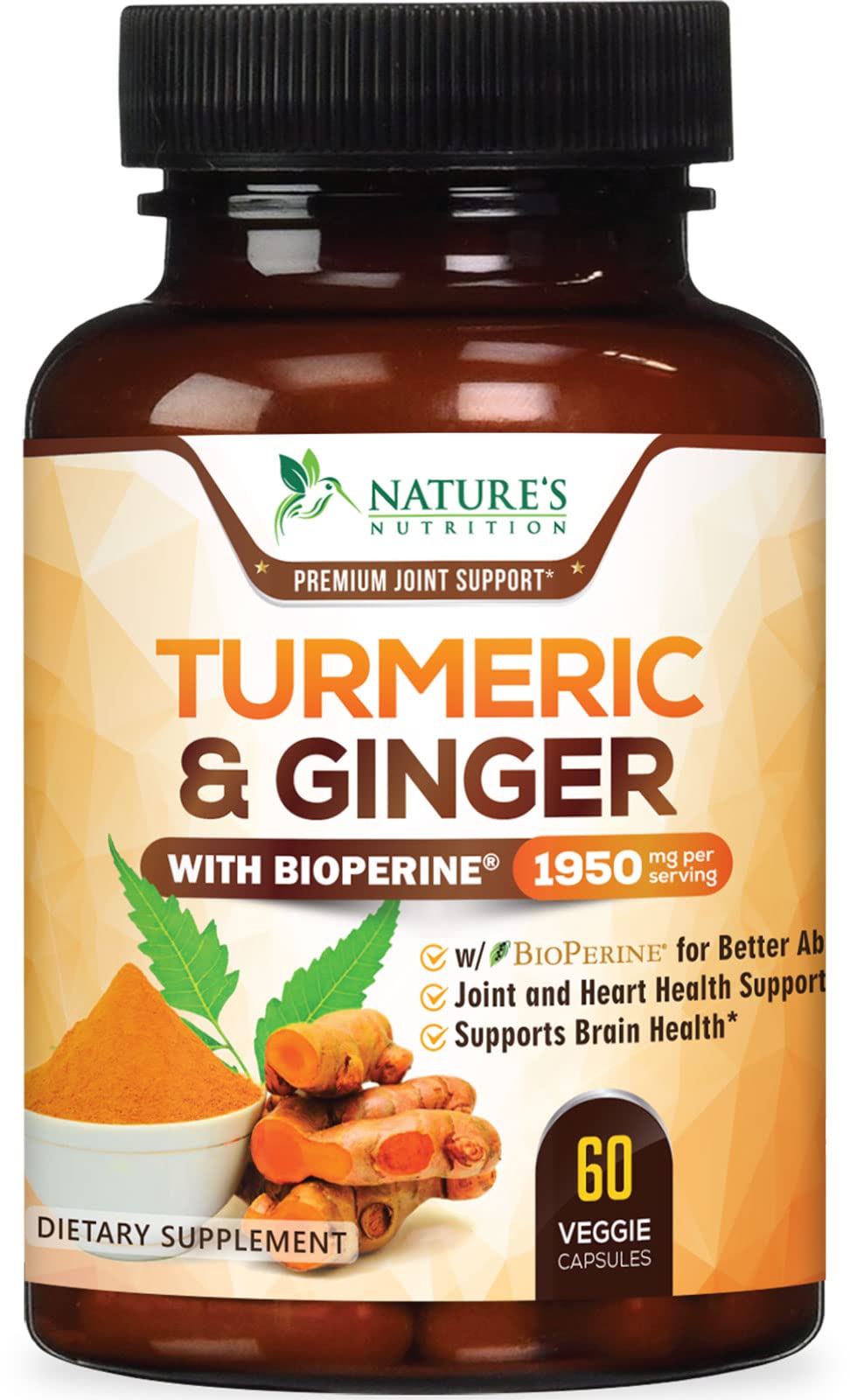 Suplemento Nature's Nutrition, Cúrcuma Y Curcumina, 1950 Mg - Venta Internacional.