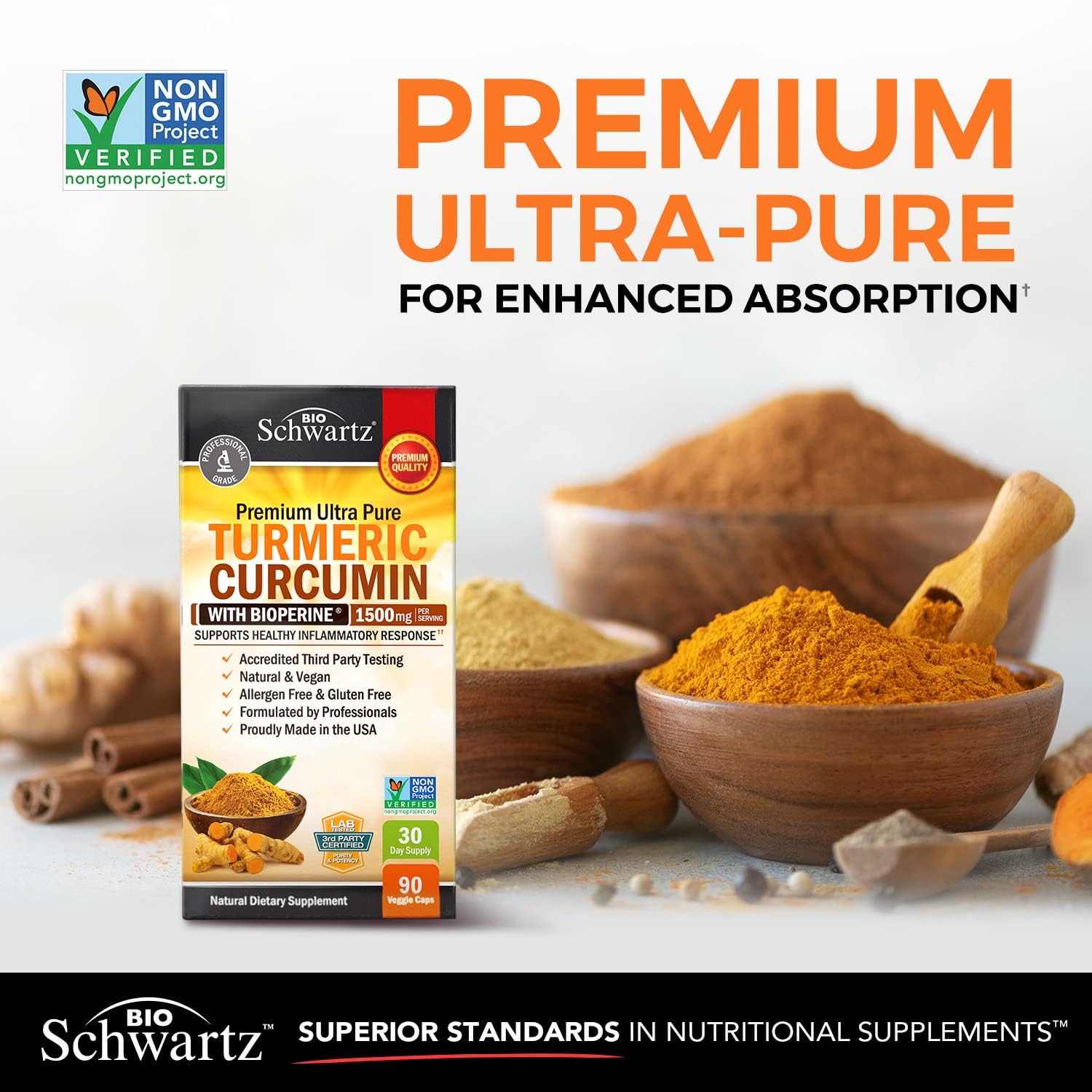 Foto 3 pulgar | Suplemento Bioschwartz Curcumina De Cúrcuma 1500 Mg Con Bioperine - Venta Internacional.