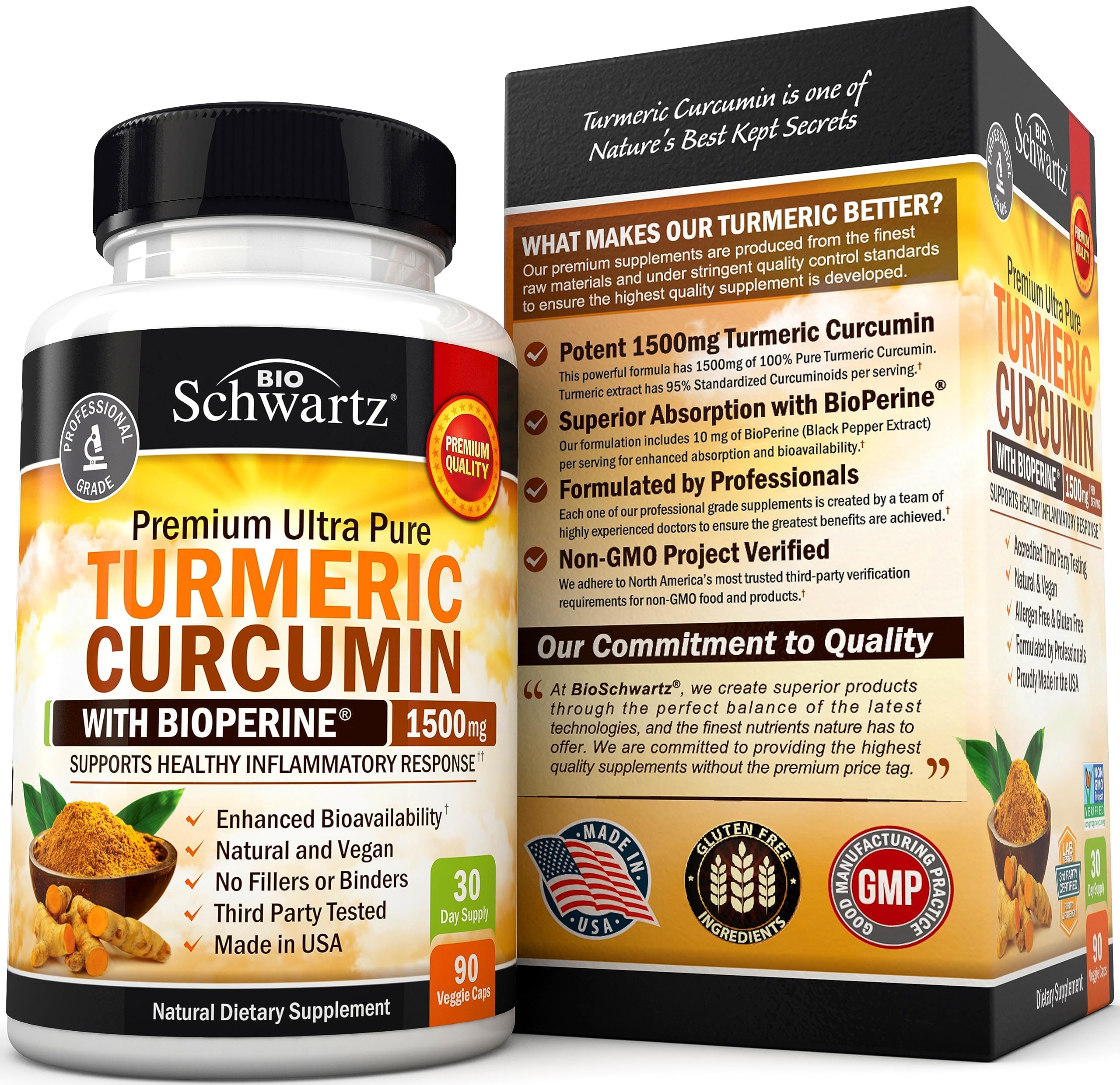 Foto 7 pulgar | Suplemento Bioschwartz Curcumina De Cúrcuma 1500 Mg Con Bioperine - Venta Internacional.