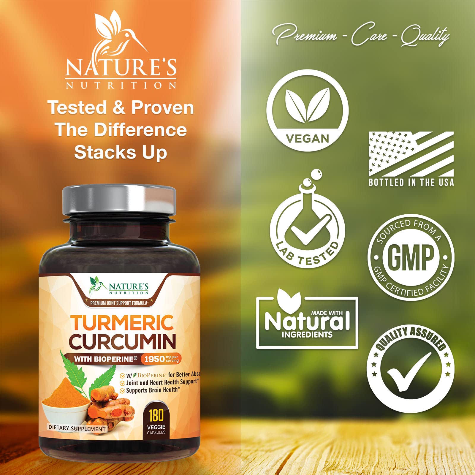 Foto 4 pulgar | Suplemento Nature's Nutrition de Cúrcuma 180 Cápsulas-Venta Internacional