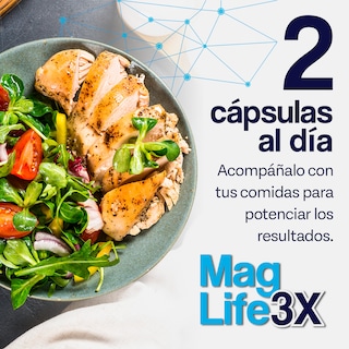 Foto 3 | Suplemento Mag Life3x +bienstar Magnesio Citrato Óxido y Glicinato Sueño y Relajación en 60 Cápsulas 6 Frascos