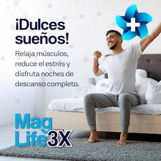Foto 5 | Suplemento Mag Life3x +bienstar Magnesio Citrato Óxido y Glicinato Sueño y Relajación en 60 Cápsulas 6 Frascos