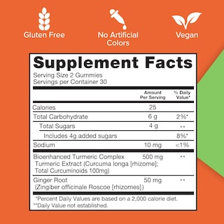 Foto 5 | Suplemento: Gomitas De Cúrcuma Y Jengibre De Quinol, 60 Unidades - Venta Internacional.