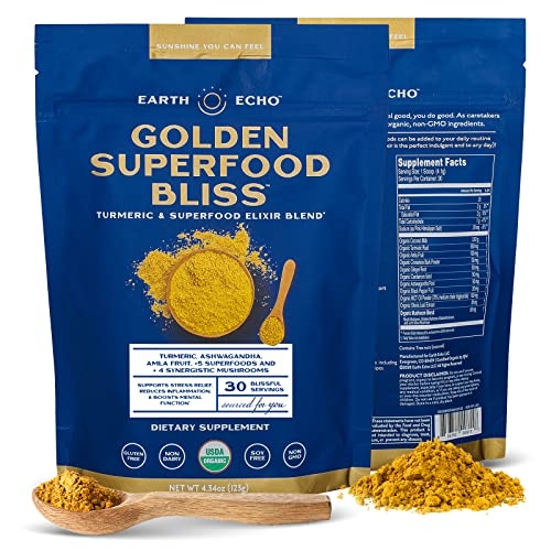 Foto 2 pulgar | Suplemento de Cúrcuma en Polvo Earth Echo Golden Superfood Bliss 125 g - Venta Internacional