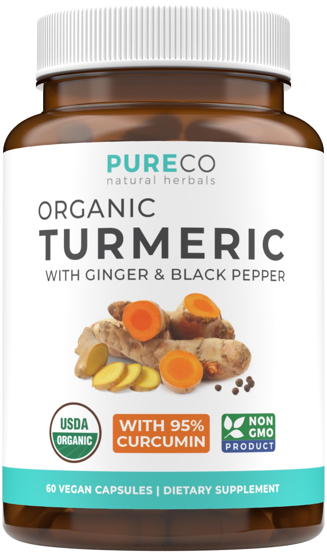 Foto 2 pulgar | Suplemento de Curcumina de Cúrcuma Pure Co con Pimienta Negra 60 Cápsulas - Venta Internacional