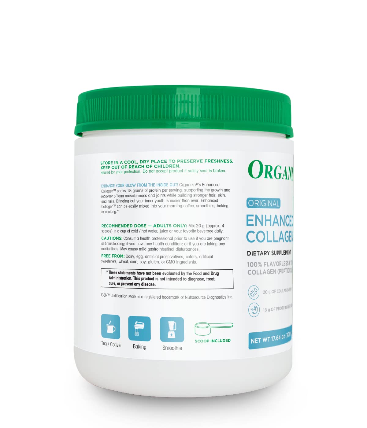 Foto 4 pulgar | Suplemento Organika Péptidos de Colágeno de 500 g-Venta Internacional
