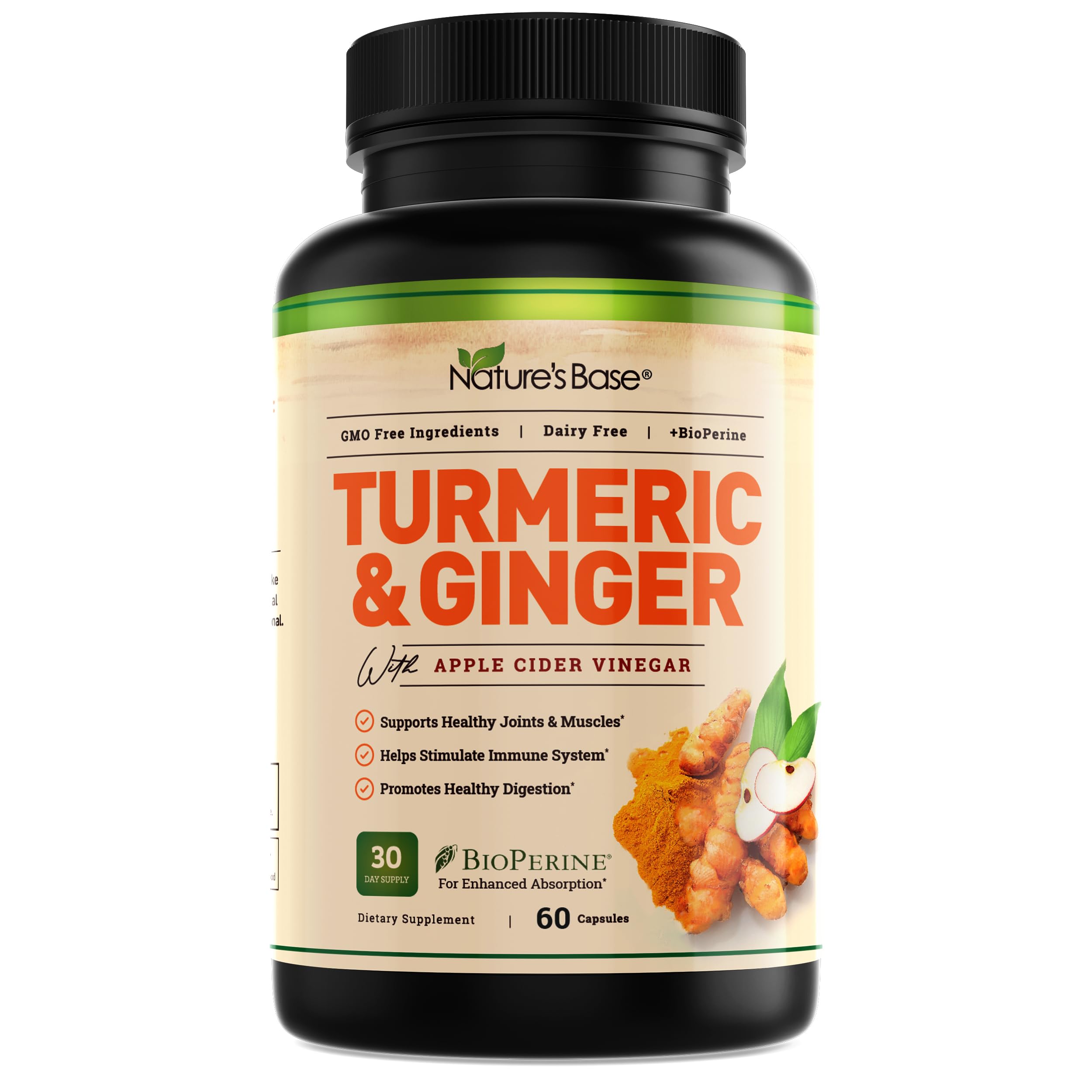 Foto 2 pulgar | Complementa La Cúrcuma Y El Jengibre De Nature's Base Con Vinagre De Sidra De Manzana - Venta Internacional.