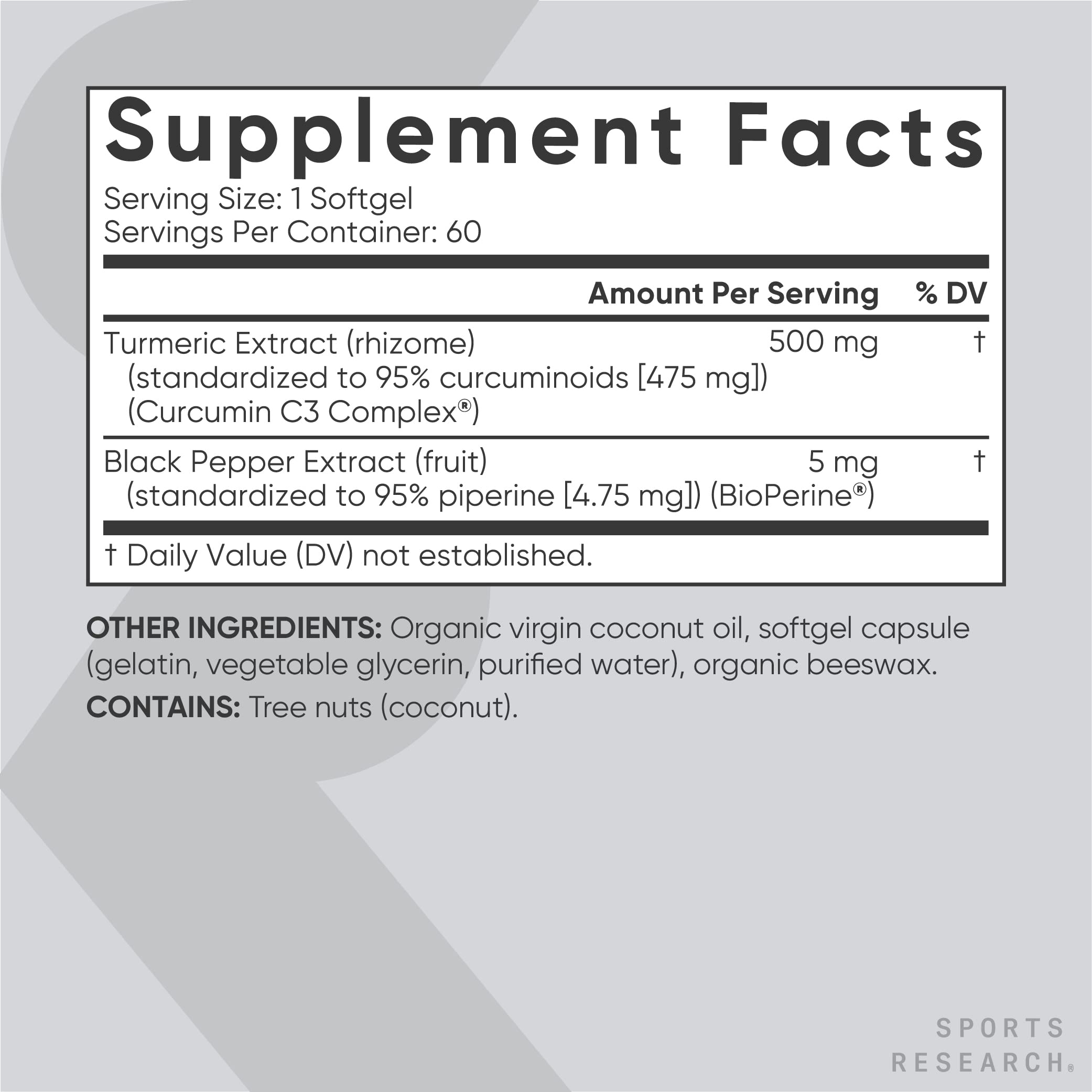 Foto 4 pulgar | Suplemento Del Complejo De Cúrcuma Y Curcumina C3 De Sports Research, 500 Mg - Venta Internacional.