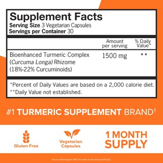 Foto 3 | Suplemento Qunol, Cúrcuma Y Curcumina, 1500 Mg, 90 Cápsulas Vegetarianas - Venta Internacional.