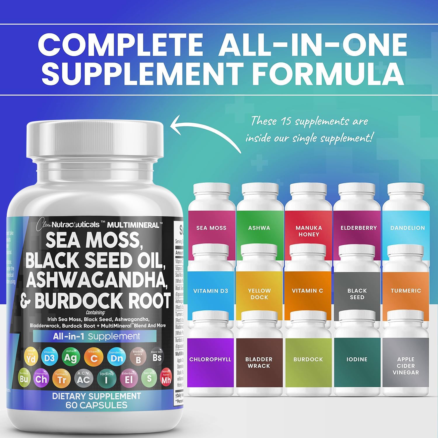 Foto 3 pulgar | Aceite De Semillas Negras De Musgo Marino Supplement Clean Nutraceuticals - Venta Internacional.