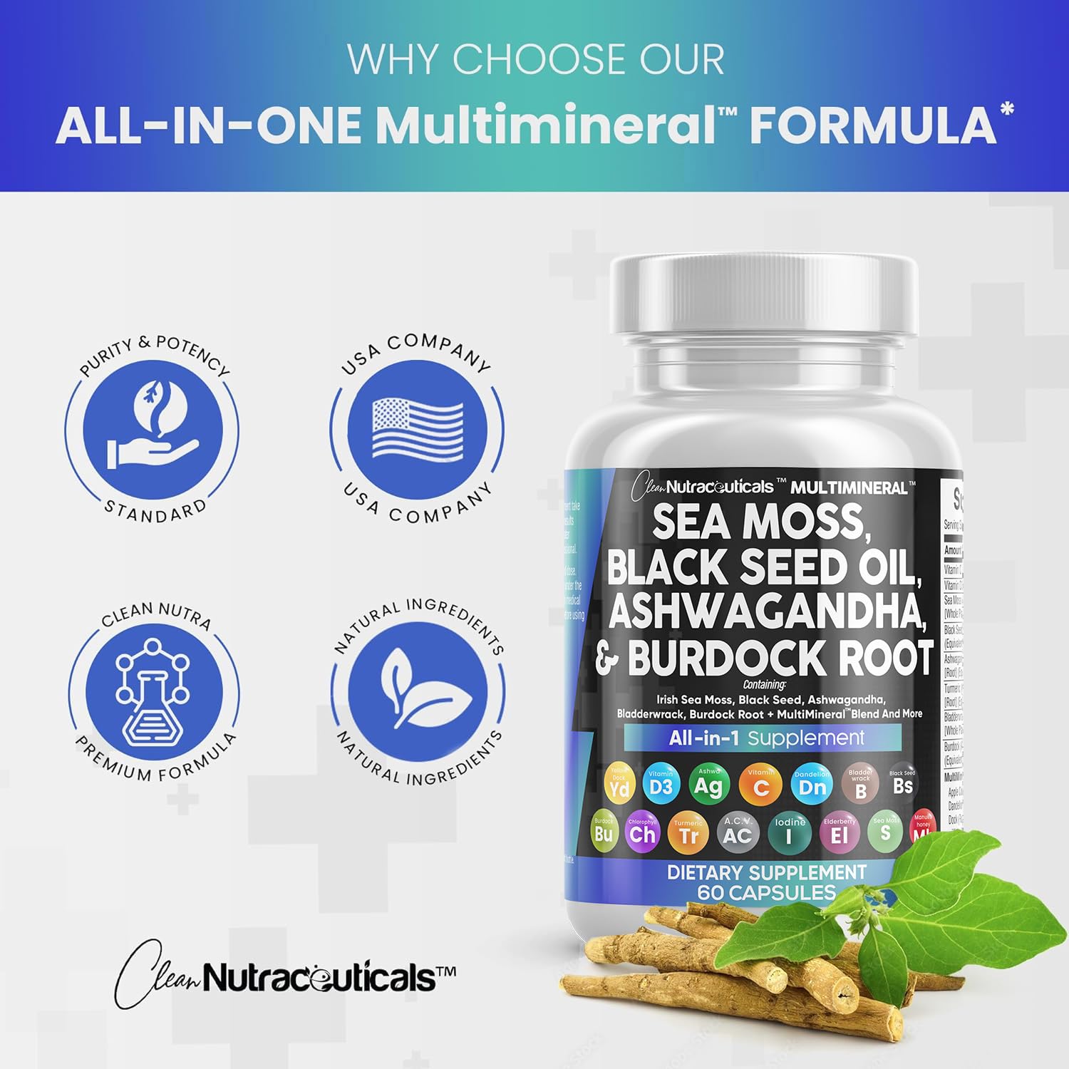Foto 3 | Aceite De Semillas Negras De Musgo Marino Supplement Clean Nutraceuticals - Venta Internacional.