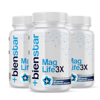 Foto 1 | 3 Frascos De Mag Life3x +bienstar Magnesio: Citrato, Óxido Y Glicinato - Sueño Y Relajación En 60 Cápsulas