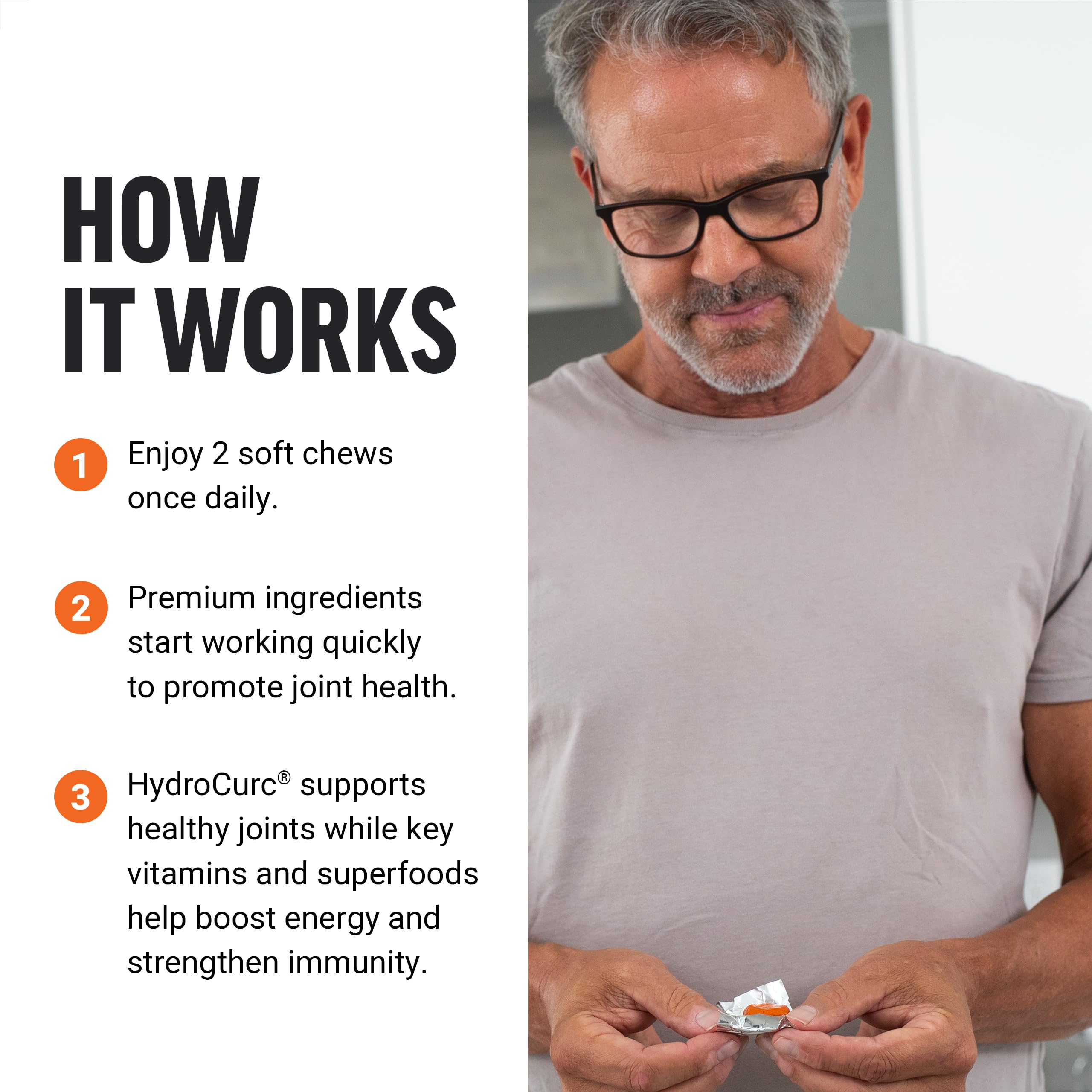 Foto 4 | Supplement Force Factor Better Turmeric Joint Support 60 Comprimidos Masticables - Venta Internacional.
